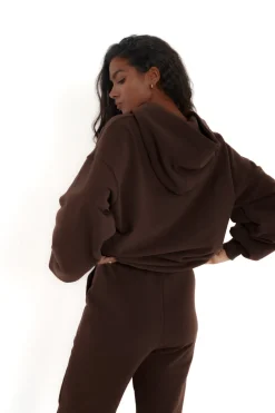 TALYA Bluzy^Bluza Boyfriend Hoodie chocolate